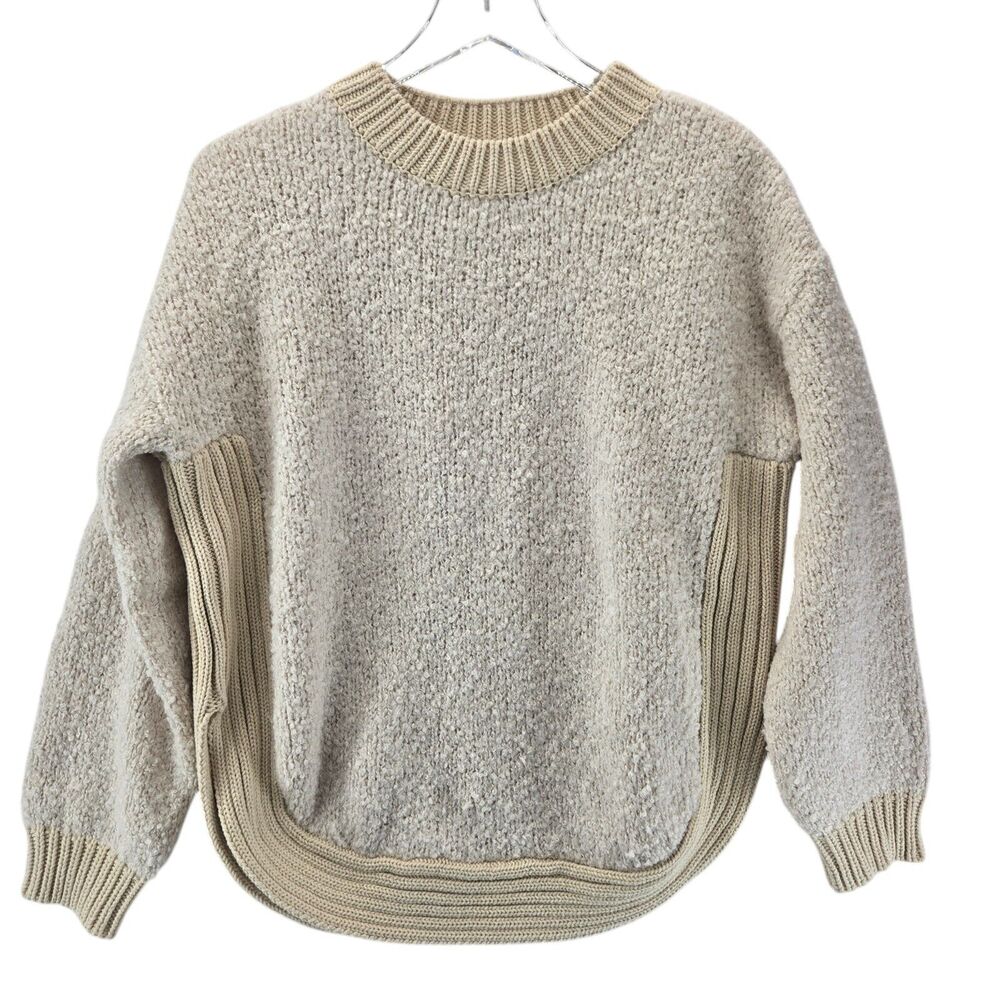 Sovere‎ Sweater Womens Small Faux Sherpa Neutrals Ivory Designer Australia Boho